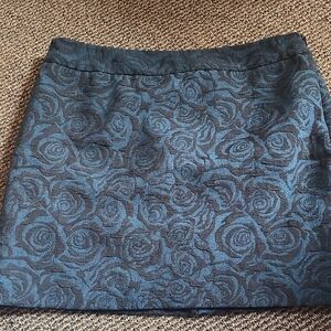 Ann Taylor Black Pencil Skirt W Teal Floral Details Petite 💫